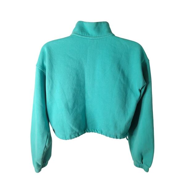 Calvin Klein Women Crop Blue Active Long Sleeve Sweatshirt Sz S - Picture 2 of 5